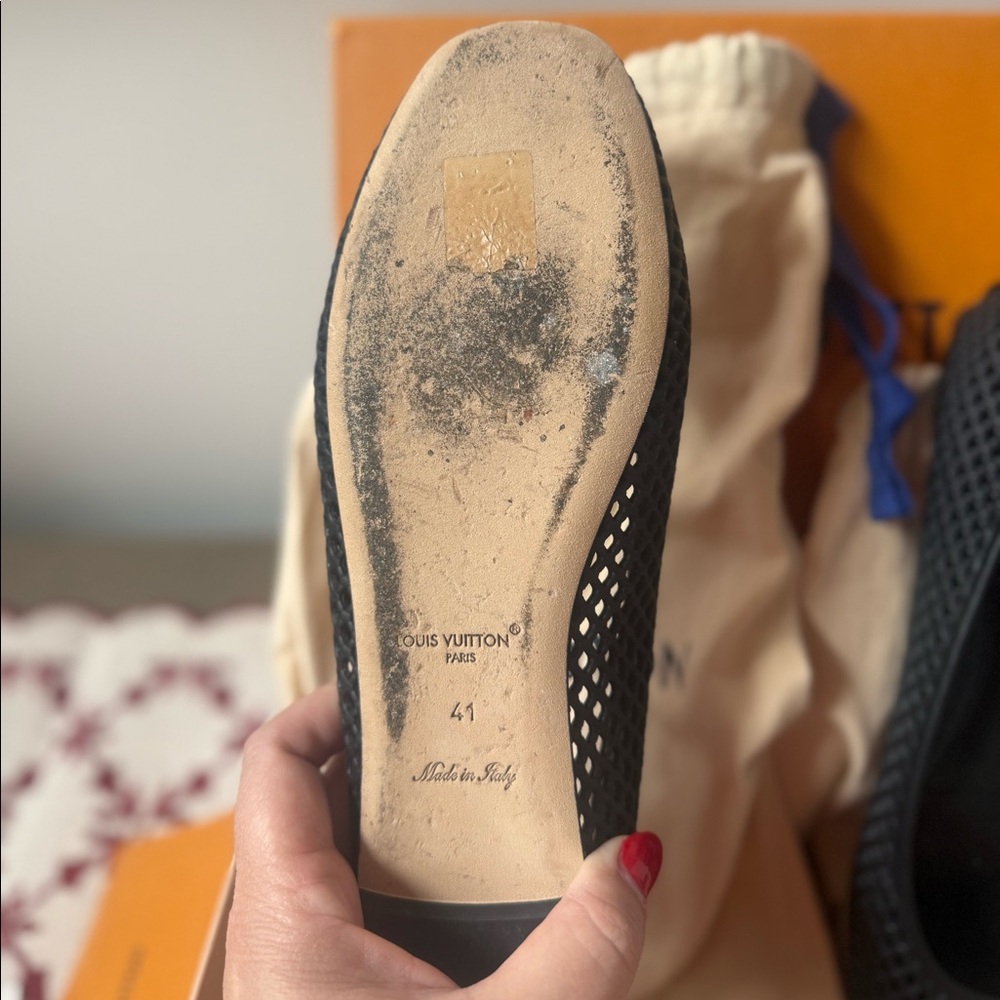 Louis Vuitton Black Mesh Flats - Picture 2 of 12